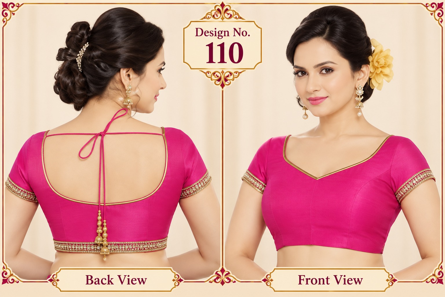 Embellished V-Neck Dori Back